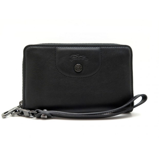 NEUF PORTEFEUILLE LONGCHAMP LE PLIAGE COMPACT L3615757001 CUIR NOIR WALLET 180€