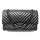 NEUF SAC A MAIN CHANEL GRAND 2.55 JUMBO SO BLACK EN CUIR CHEVRON NOIR BAG 6600€