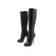 NEUF CHAUSSURES CHRISTIAN LOUBOUTIN BOTTES FIFI BOTTA 37 EN CUIR NOIR BOOTS 995€