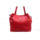 SAC A MAIN LANCEL SEAU EN CUIR ROUGE CABAS PORTE EPAULE RED LEATHER BAG 650€