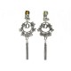 BOUCLES D'OREILLES DIOR PAMPILLES & PERLES EN METAL ARGENTE SILVER EARRINGS 425€