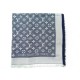 NEUF CHALE LOUIS VUITTON MONOGRAM M71736 EN SOIE BLEU NEW SILK SCARF SHAWL 400€