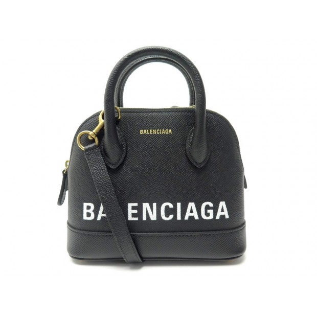 NEUF SAC A MAIN BALENCIAGA TOP HANDLE VILLE XXS BANDOULIERE CUIR NOIR BAG 1290€