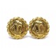 VINTAGE BOUCLES D'OREILLES CHANEL 1994 GABRIELLE COCO METAL DORE GOLDEN EARRINGS