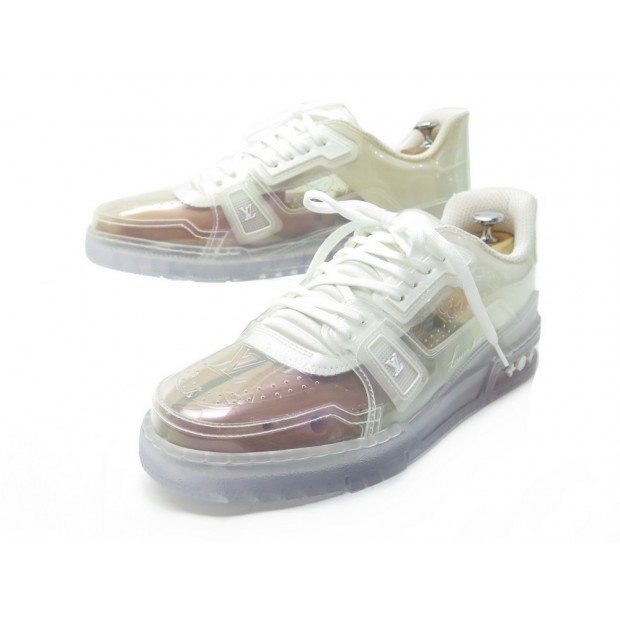 NEUF CHAUSSURES LOUIS VUITTON LV TRAINER SNEAKER 1A5YQW 9.5 43.5 BASKETS RARE