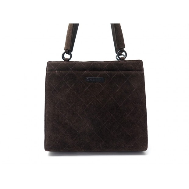 SAC A MAIN CHANEL SHOPPING EN DAIM MARRON BROWN SUEDE HANDBAG 3500€