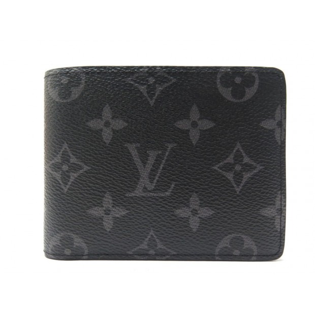 NEUF PORTEFEUILLE LOUIS VUITTON MULTIPLE M61695 EN TOILE MONOGRAM ECLIPSE 345€