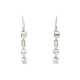 BOUCLES D'OREILLES DIOR INITIALES LOGO EN METAL ARGENTE STRASS PENDANT EARRINGS