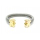 BRACELET TOUS MESH 715900202 19 CM EN OR JAUNE 18K & ACIER STEEL GOLD JEWEL 360€