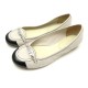 CHAUSSURES CHANEL G27754 38 BALLERINES CUIR BEIGE LEATHER FLAT SHOES 560€
