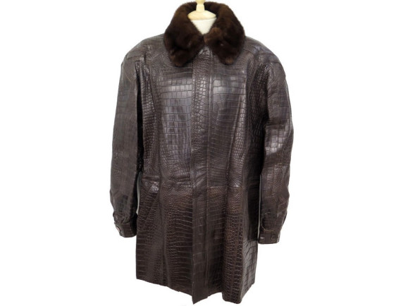 manteau zilli flavien t52 l en cuir de crocodile