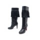 CHAUSSURES CHRISTIAN LOUBOUTIN MAJUNG 37 BOTTES A TALONS CUIR NOIR BOOTS 1295€