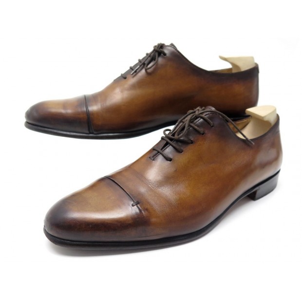 CHAUSSURES BERLUTI GASPARD GALET 8 42 RICHELIEU CUIR MARRON + EMBAUCHOIRS 1775€