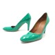 CHAUSSURES CELINE 39.5 ESCARPINS CUIR VERNIS VERT GREEN LEATHER PUMP SHOES 650€