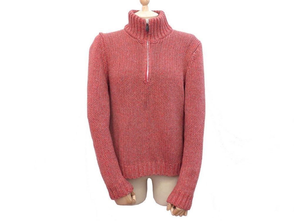 pull col zippe hermes 42 44 l femme en cachemire rouge