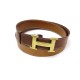 VINTAGE CEINTURE HERMES 1972 BOUCLE H T90 EN CUIR MARRON BROWN LEATHER BELT 640€