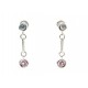 BOUCLES D'OREILLES CHAUMET PENDANTES EN OR BLANC 18K SAPHIR & AMETHYSTE EARRINGS