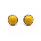 BOUCLES D'OREILLES HERMES PUCES EMAIL JAUNE METAL ARGENTE ENAMEL EARRINGS 355€