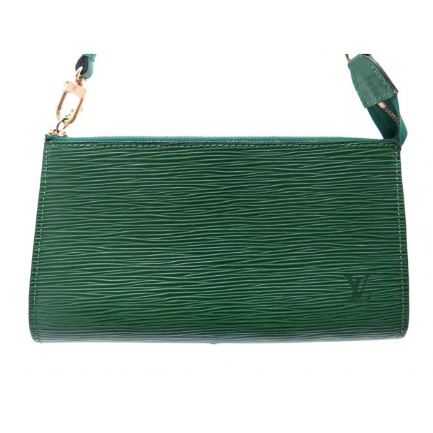 NEUF POCHETTE LOUIS VUITTON ACCESSOIRES CUIR EPI VERT + BOITE LEATHER POUCH 560€