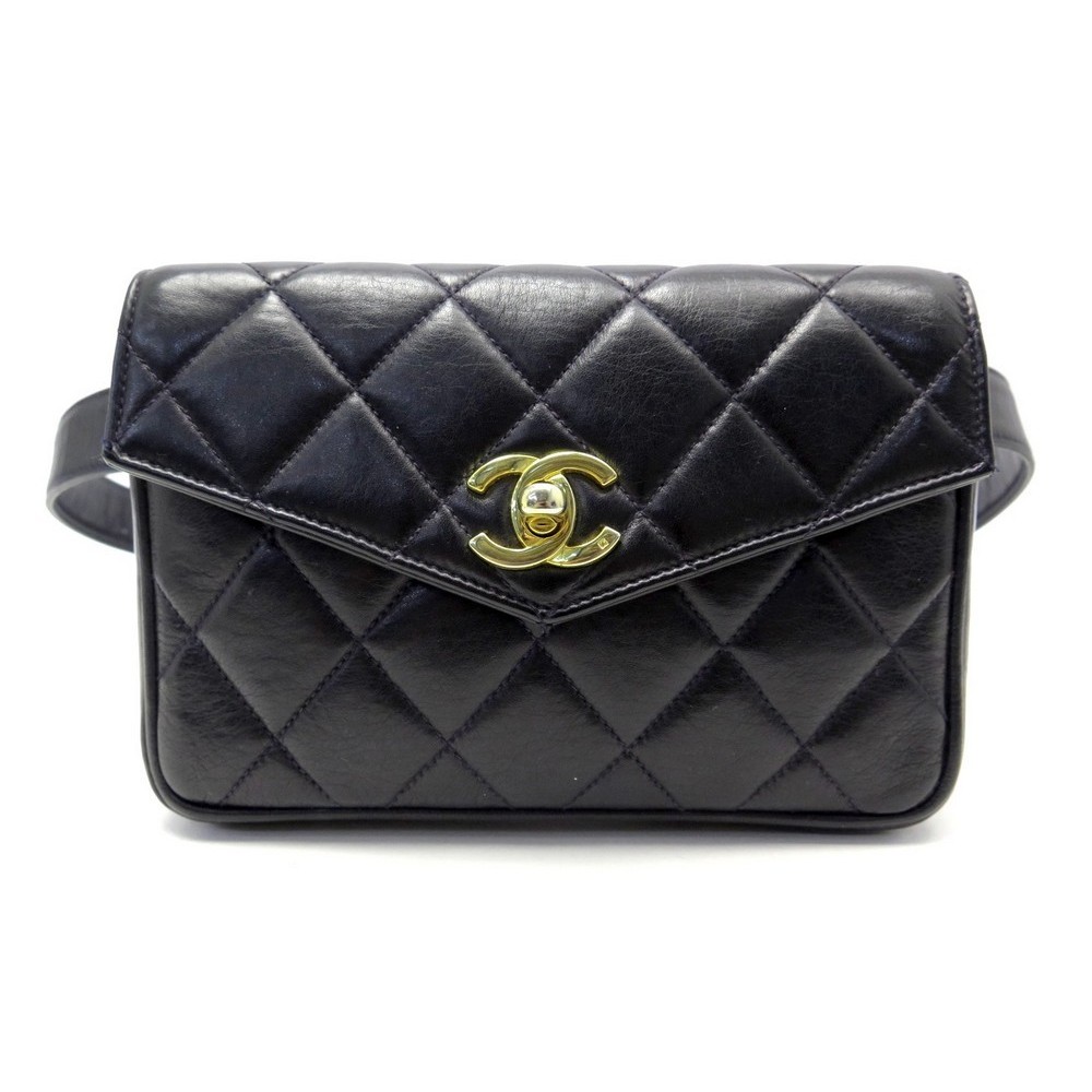 sac chanel timeless logo cc porte ceinture banane cuir