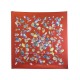 NEUF FOULARD HERMES LES MINERAUX CARRE 90 GRYGKAR EN SOIE ROUGE SILK SCARF 375€