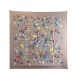NEUF FOULARD HERMES LES MINERAUX CARRE 90 GRYGKAR EN SOIE TAUPE SILK SCARF 375€