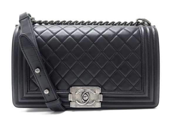 sac a main chanel boy a67086 bandouliere cuir noir et