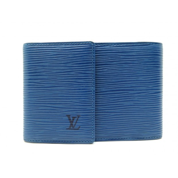 NEUF PORTE CHEQUIER LOUIS VUITTON EN CUIR EPI BLEU LEATHER CHECKBOOK HOLDER 300€