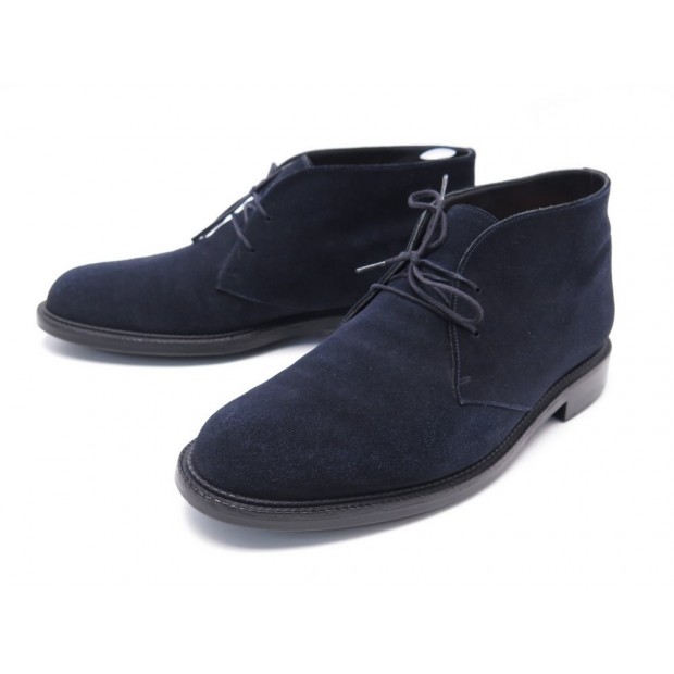 NEUF CHAUSSURES JM WESTON CHUKKA 8D 42 BOTTINES DAIM BLEU NEW SUEDE SHOES 590€