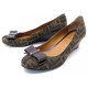 CHAUSSURES FENDI ZUCCA WEDGE PUMP 37 BALLERINES A TALONS COMPENSES EN TOILE 705€