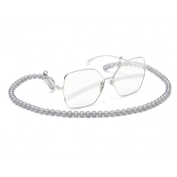 NEUF LUNETTES DE SOLEIL CHANEL PAPILLON 4262 CHAINE PERLES ARGENTE + BOITE 890€