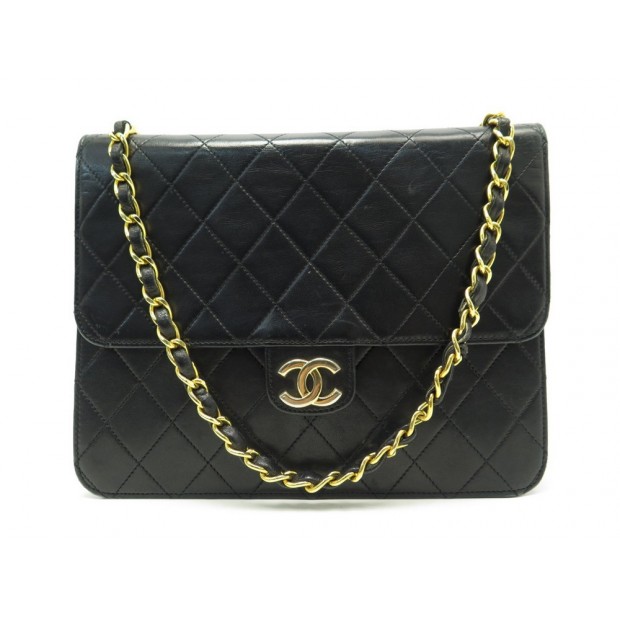 VINTAGE SAC A MAIN CHANEL TIMELESS SQUARE EN CUIR MATELASSE NOIR HAND BAG 5500€