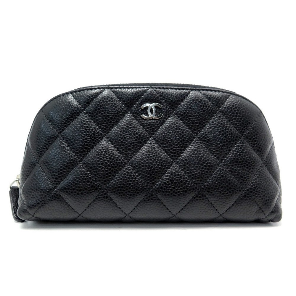 sac pochette chanel trousse en cuir matelasse