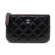 NEUF PORTE MONNAIE CHANEL MINI POCHETTE CLASSIQUE A82365 EN CUIR NOIR POUCH 450€