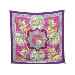 NEUF FOULARD HERMES LE TRIOMPHE DU PALADIN JULIA ABADIE SOIE CARRE 90 SCARF 495€