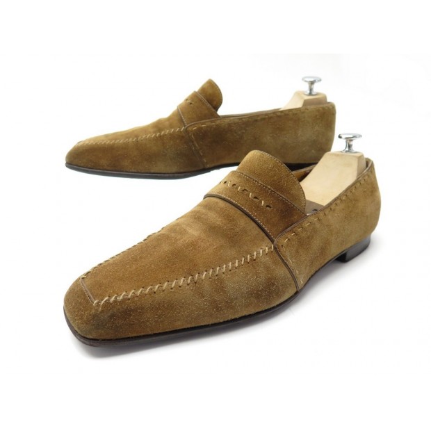 CHAUSSURES BERLUTI MOCASSINS CICATRICES 11.5 45.5 DAIM MARRON LOAFERS SHOES 850€