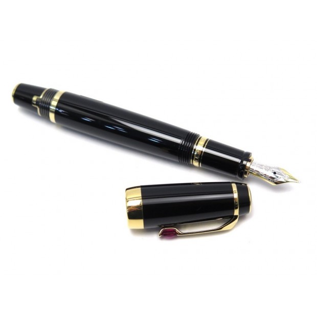 NEUF STYLO PLUME MONTBLANC BOHEME ROUGE 38268 RESINE NOIR + ECRIN NEW PEN 655€