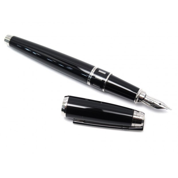 NEUF STYLO PLUME ST DUPONT D-LINK 421001 EN LAQUE NOIR + ECRIN FOUTAIN PEN 350€