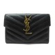 NEUF PORTE CARTE YVES SAINT LAURENT MONOGRAMME ENVELOPPE 414404 CUIR NOIR 295€