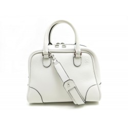 NEUF SAC A MAIN LOEWE AMAZONA 23 301.30.L01 BANDOULIERE CUIR BLANC PURSE 1400€