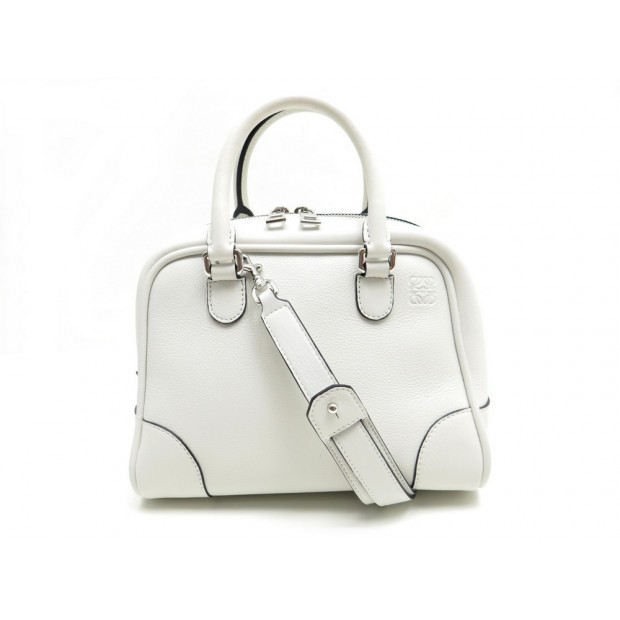 NEUF SAC A MAIN LOEWE AMAZONA 23 301.30.L01 BANDOULIERE CUIR BLANC PURSE 1400€