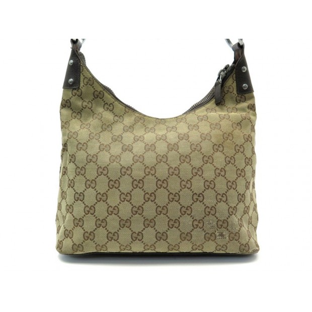 SAC A MAIN GUCCI HOBO 115003 TOILE MONOGRAMME MARRON BROWN CANVAS HANDBAG 670€