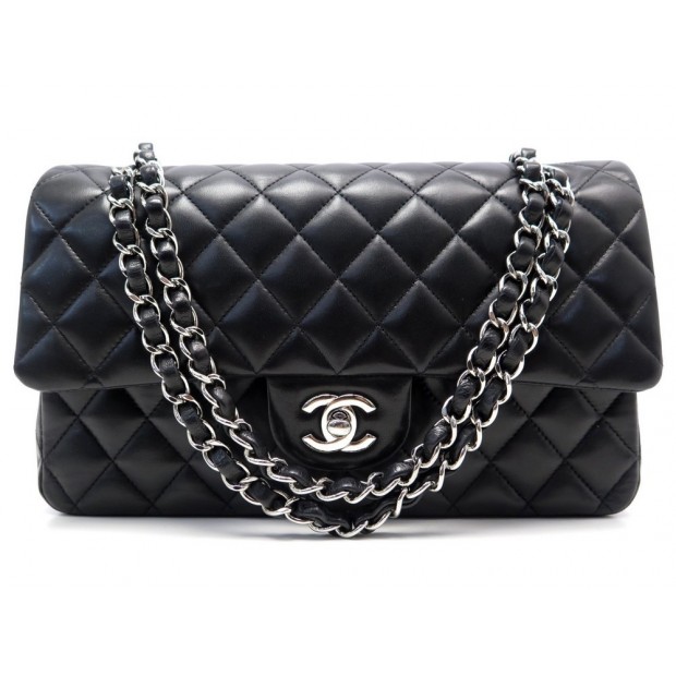 SAC A MAIN CHANEL CLASSIQUE TIMELESS MM EN CUIR MATELASSE NOIR BANDOULIERE 6050€