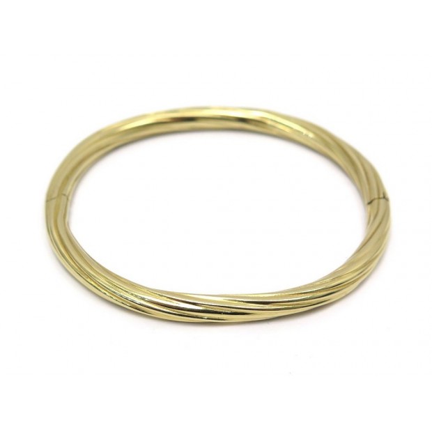 BRACELET TORSADE TAILLE 17 EN OR JAUNE 18K 17.1 GR + ECRIN GOLD RING BANGLE