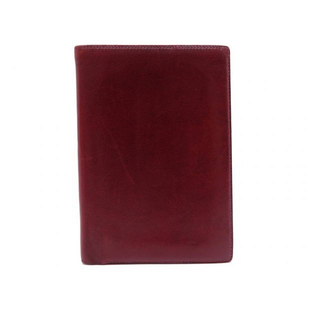 VINTAGE PORTEFEUILLE HERMES EN CUIR ROUGE BORDEAUX PORTE CARTES WALLET 1150€