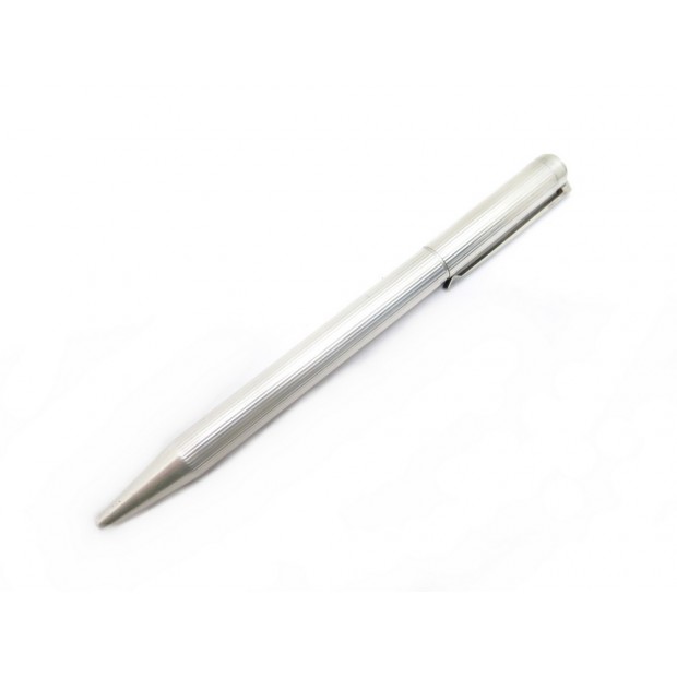 STYLO BILLE ST DUPONT EN METAL ARGENTE + BOITE SILVER BALLPOINT PEN 320€