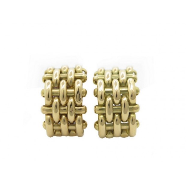 BOUCLES D'OREILLES TIFFANY & CO OR JAUNE 18K 19.5 GR + BOITE GOLD EARRINGS 8500€