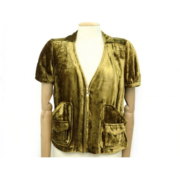 NEUF VESTE LOUIS VUITTON BLOUSON T42 L EN VISCOSE JAUNE MOUTARDE NEW JACKET 900€