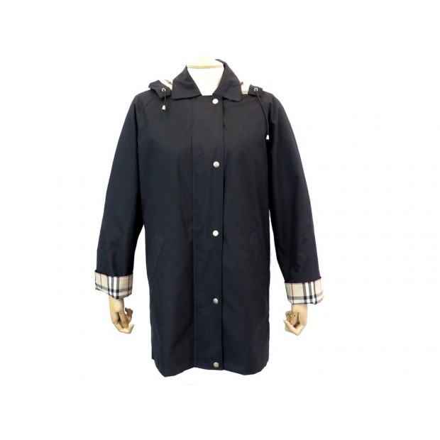 BLOUSON MANTEAU BURBERRY M 40 A CAPUCHE DOUBLURE AMOVIBLE NOIR JACKET COAT 850€