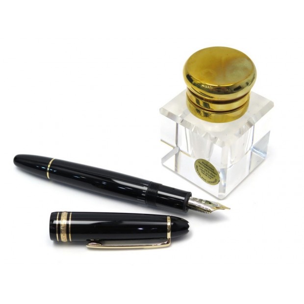 NEUF STYLO PLUME MONTBLANC MEISTERSTUCK 146 13660 A PISTON + ENCRIER CRISTAL PEN